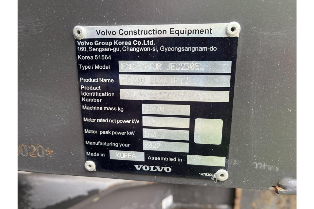 Pelle Volvo EC230 Electrique