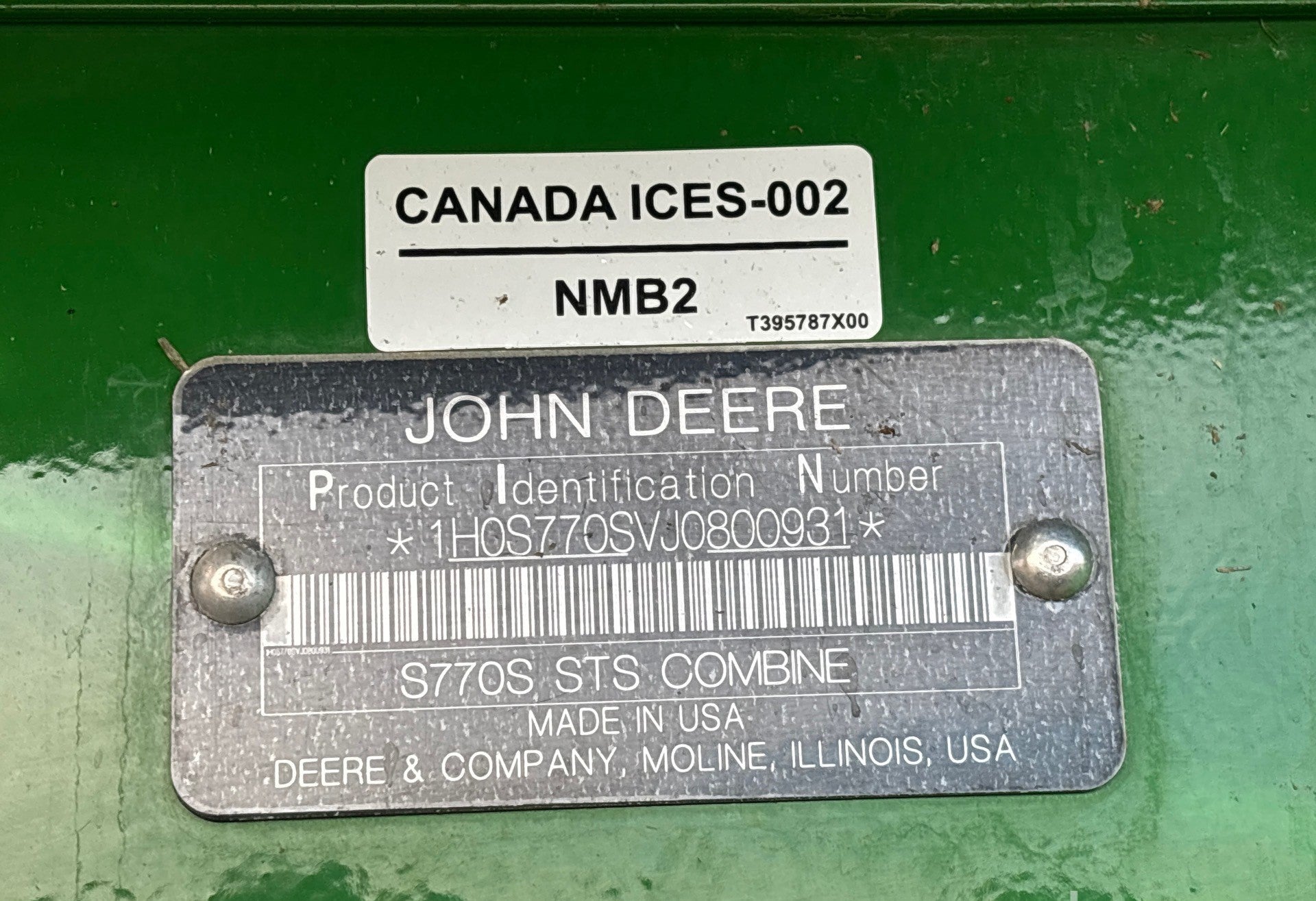 Moissonneuse-batteuse John Deere S770